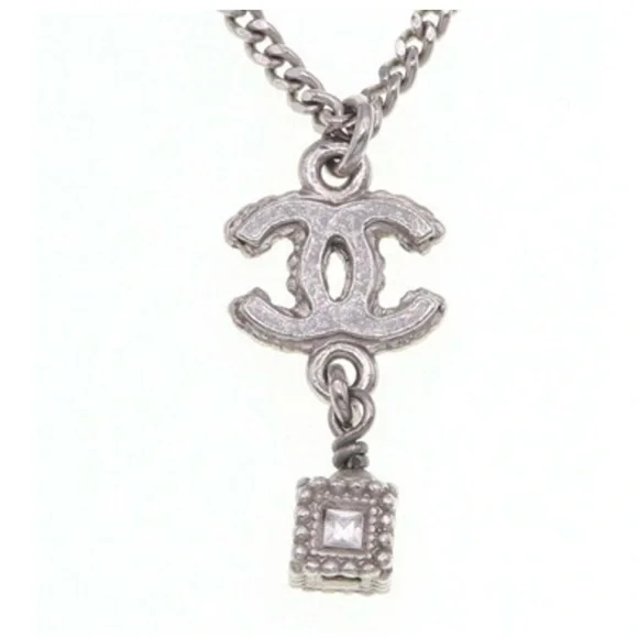 CHANEL CoCo Silver Mark Crystal Necklace